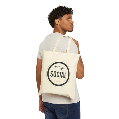 Village Social Cotton Canvas Tote Bag - Eco-Friendly Shopping & Everyday Use