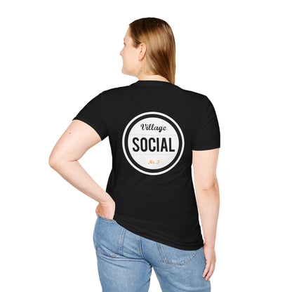 Village Social Unisex Softstyle T-Shirt | Casual Cotton Tee for Social Gatherings & Events