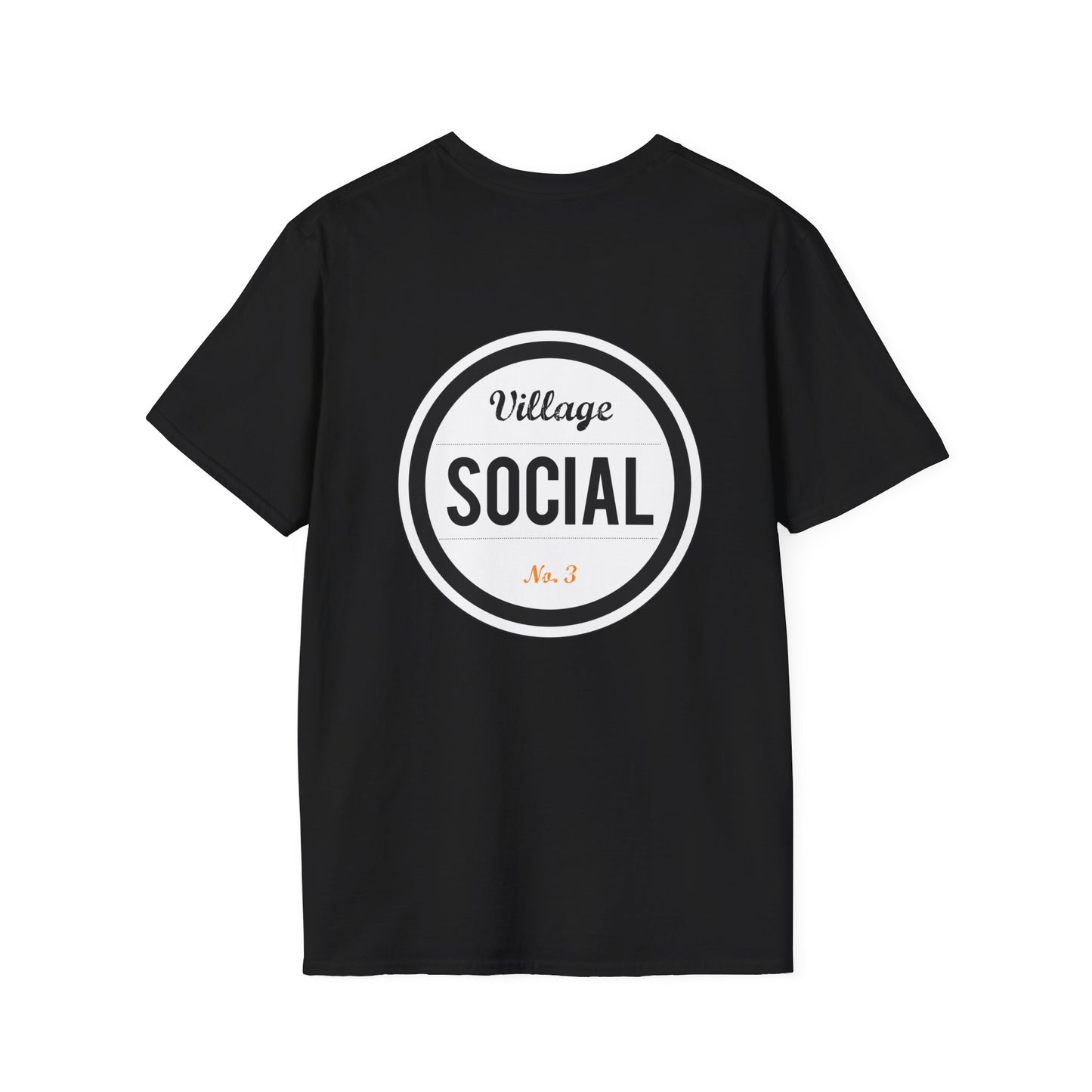 Village Social Unisex Softstyle T-Shirt | Casual Cotton Tee for Social Gatherings & Events