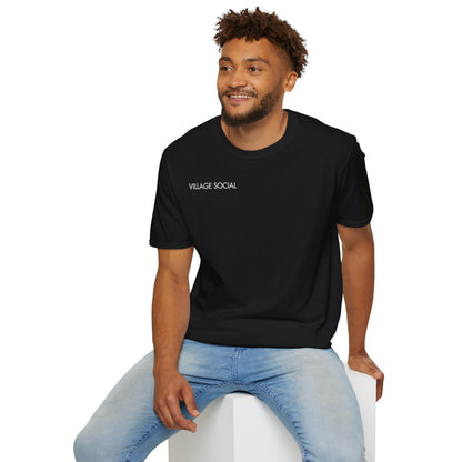 Village Social Unisex Softstyle T-Shirt | Casual Cotton Tee for Social Gatherings & Events