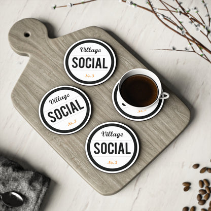 Coasters Village Social Logo Clean Set