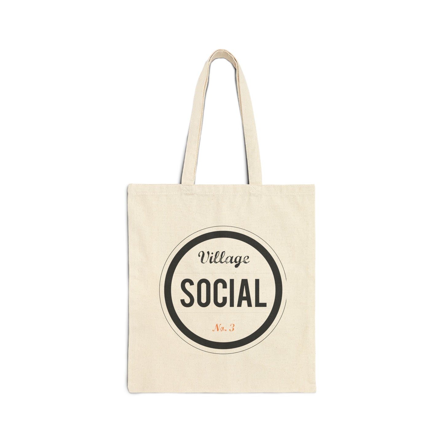 Village Social Cotton Canvas Tote Bag - Eco-Friendly Shopping & Everyday Use