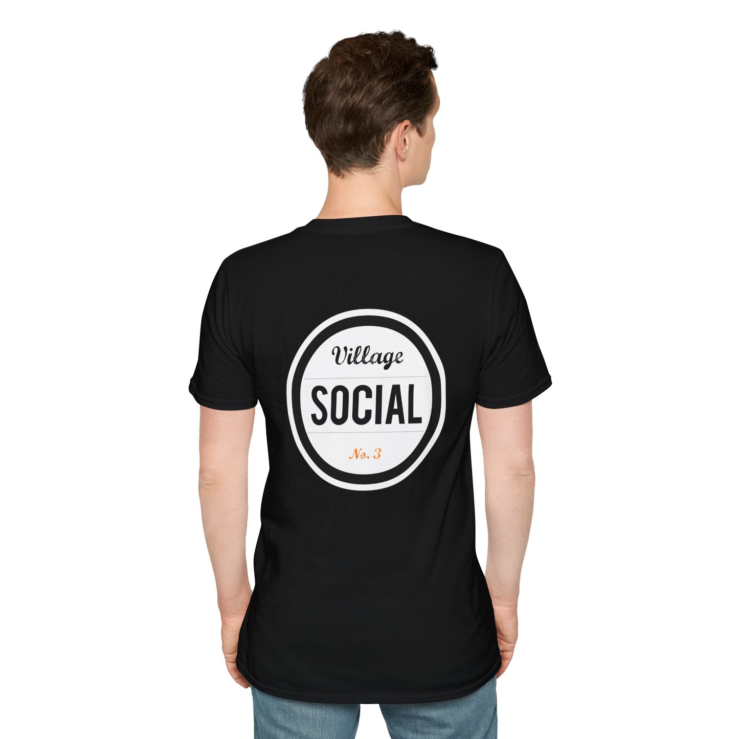 Village Social Unisex Softstyle T-Shirt | Casual Cotton Tee for Social Gatherings & Events