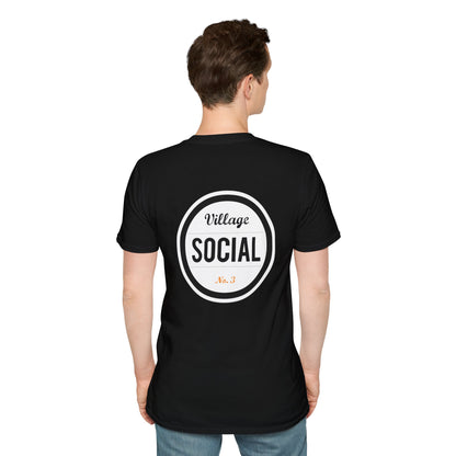 Village Social Unisex Softstyle T-Shirt | Casual Cotton Tee for Social Gatherings & Events
