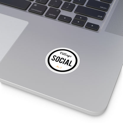 Village Social Round Stickers for Indoor & Outdoor Use | Fun Decor & Personalization