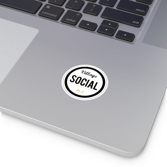 Village Social Round Stickers for Indoor & Outdoor Use | Fun Decor & Personalization